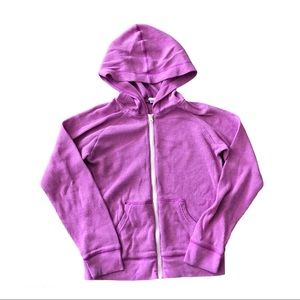 Old Navy Purple Zip Up Shirt Hooded Top Waffle